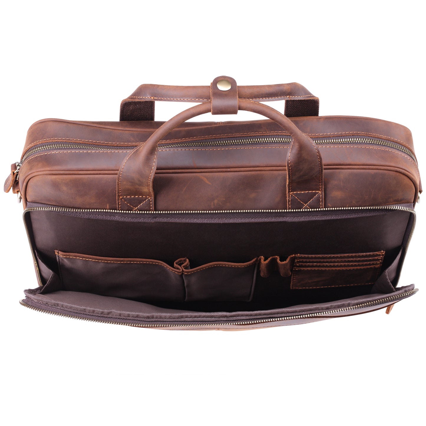 Jack&Chris Leather Briefcase for Men,Business Travel Laptop Messenger Bags