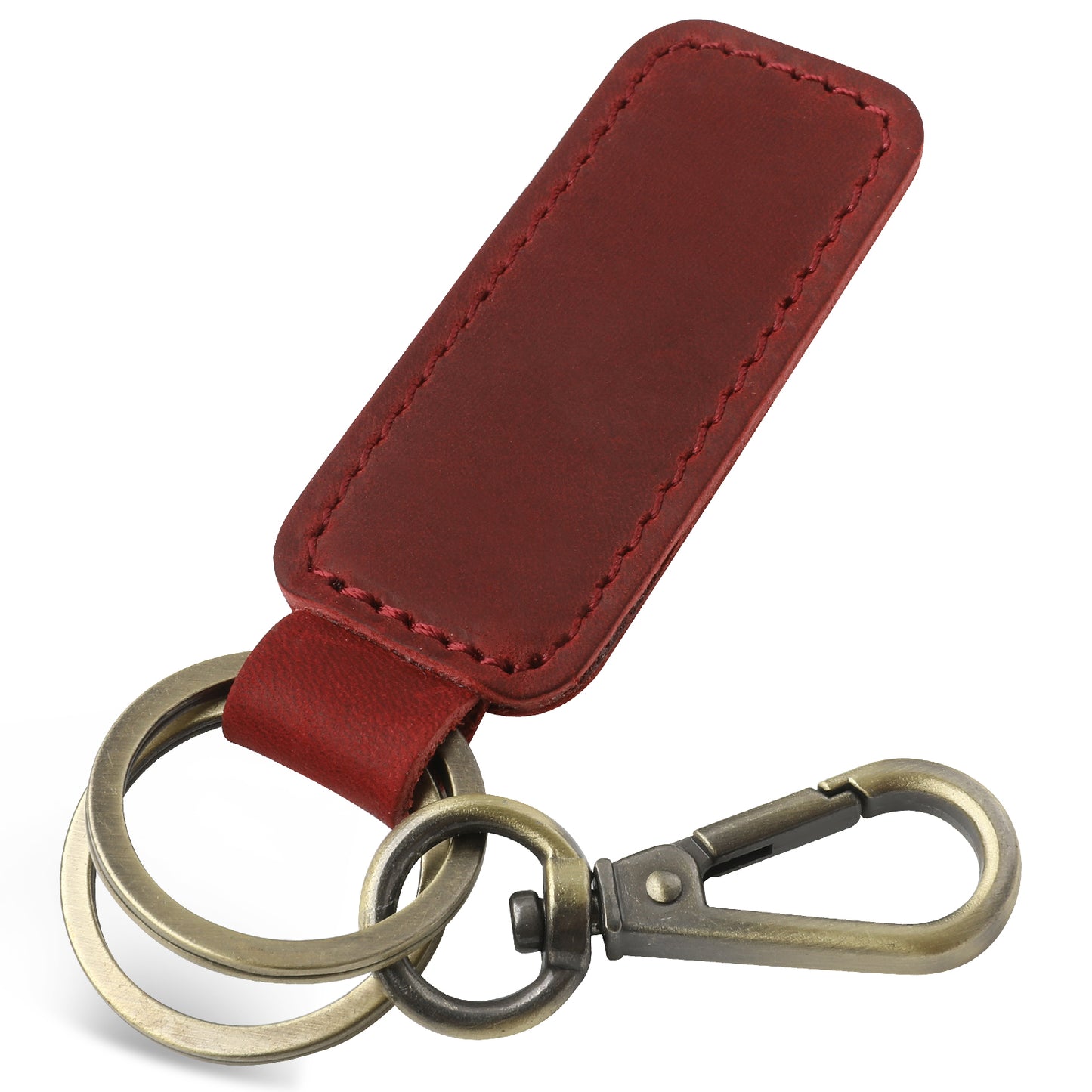 Jack&Chris Genuine Leather Car Keychain, Universal Key Fob Keychain, Leather Key Chain Holder for Men and Women