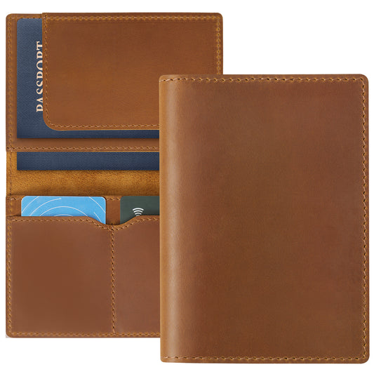 Jack&Chris Leather Passport Holder, Handmade Passport cover, Travel Wallet Cover Case for Men and Women