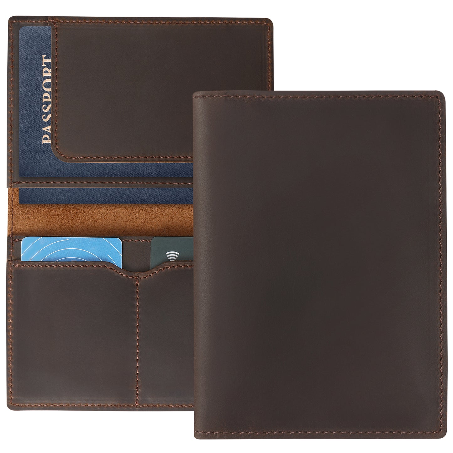 Jack&Chris Leather Passport Holder, Handmade Passport cover, Travel Wallet Cover Case for Men and Women
